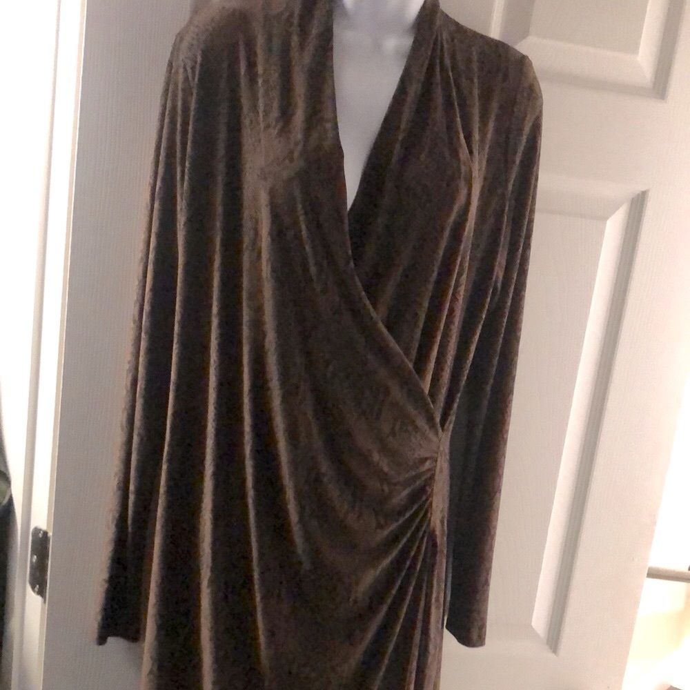 Normakamali Elegant Brown Patterned Women's Dress